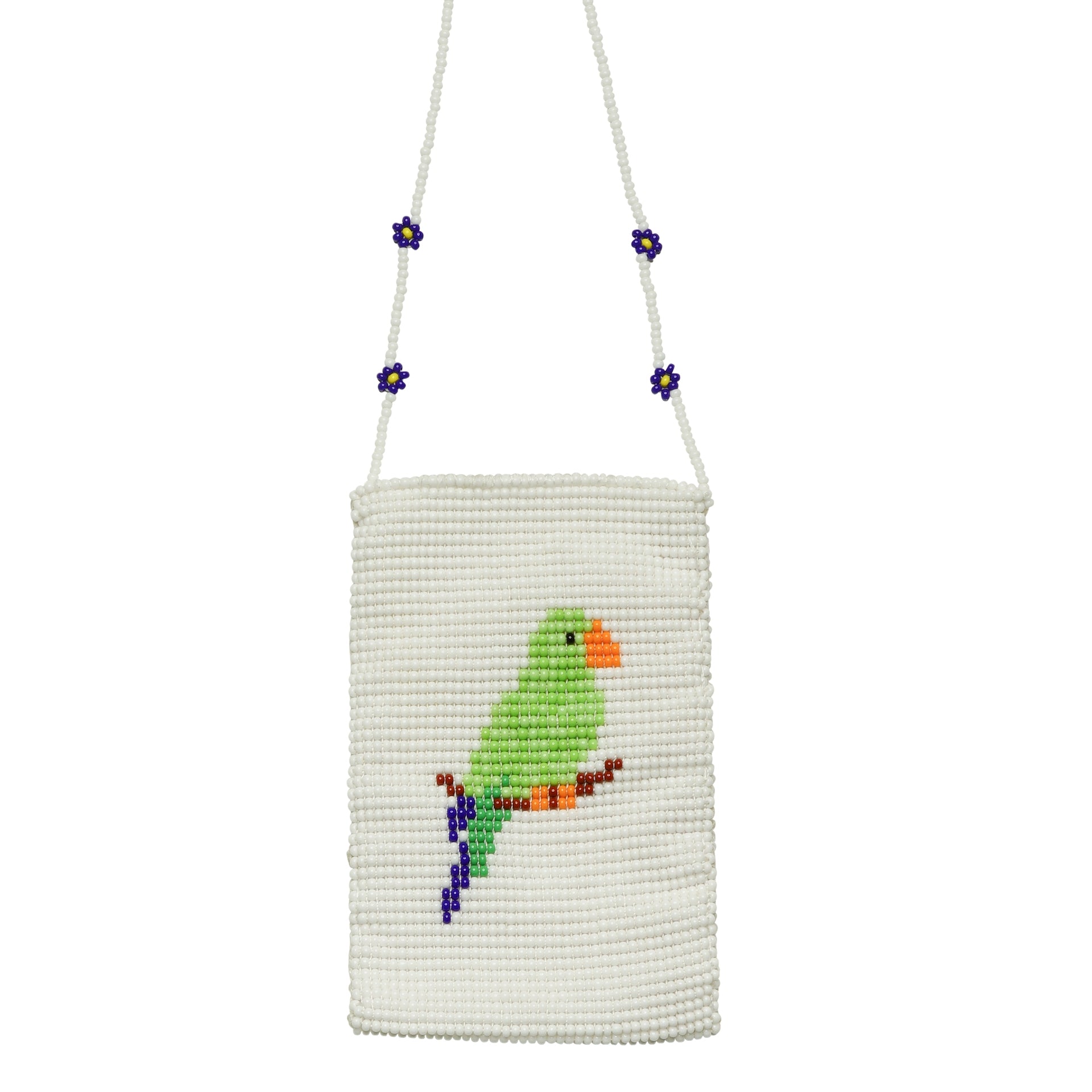 White Parrot Beaded Necklace