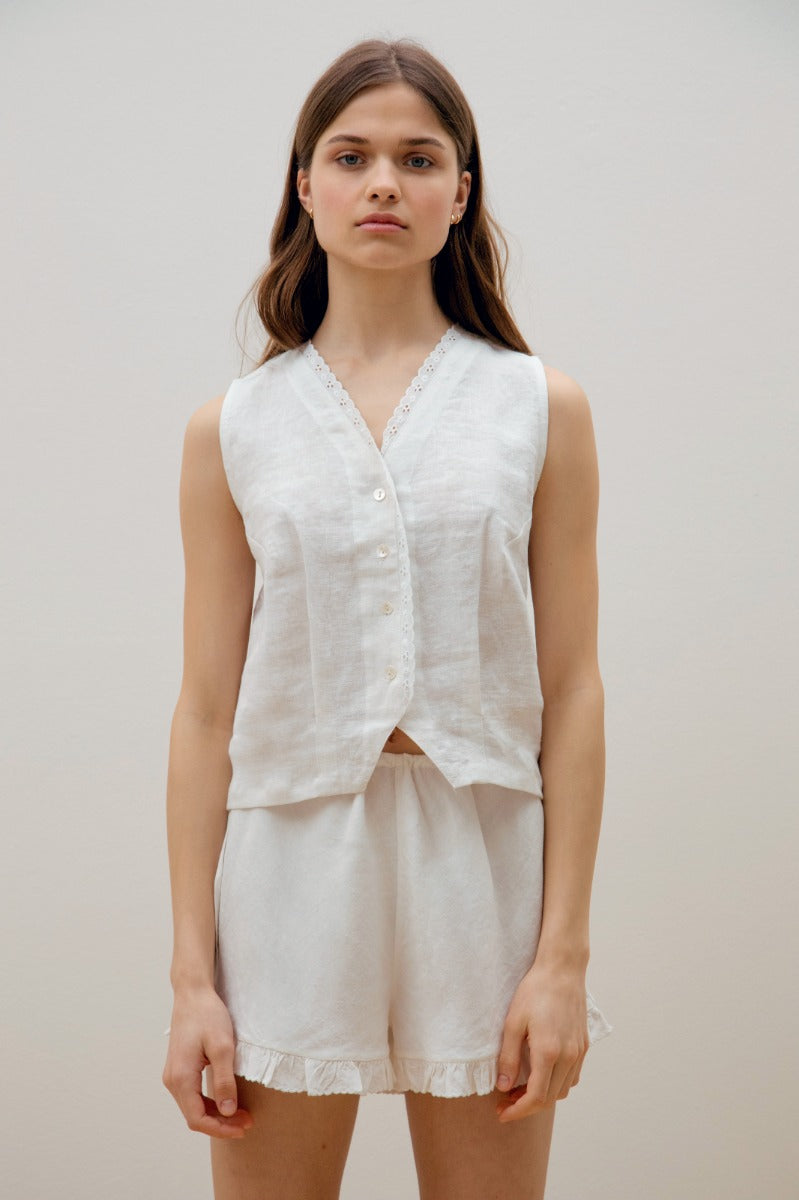 Yubi Frill Shorts - Latte