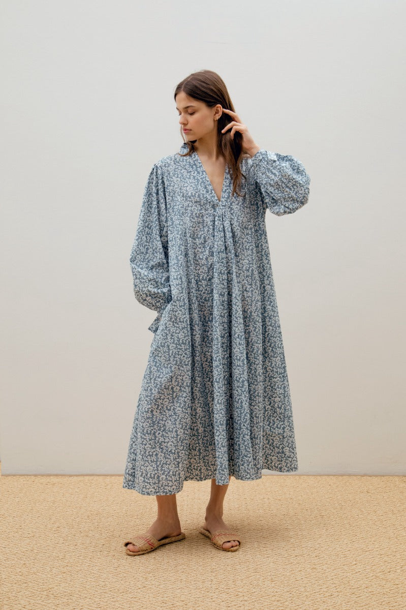 Clementina Dress - Blue Soft Flower