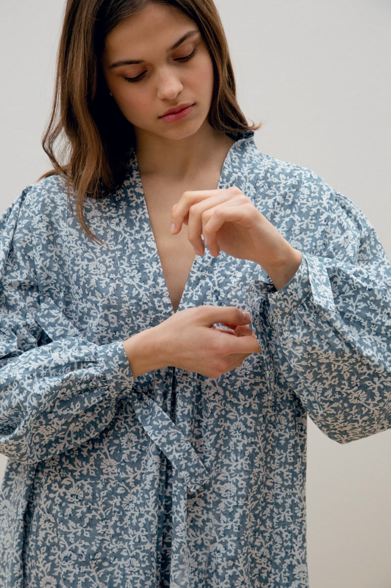 Clementina Dress - Blue Soft Flower