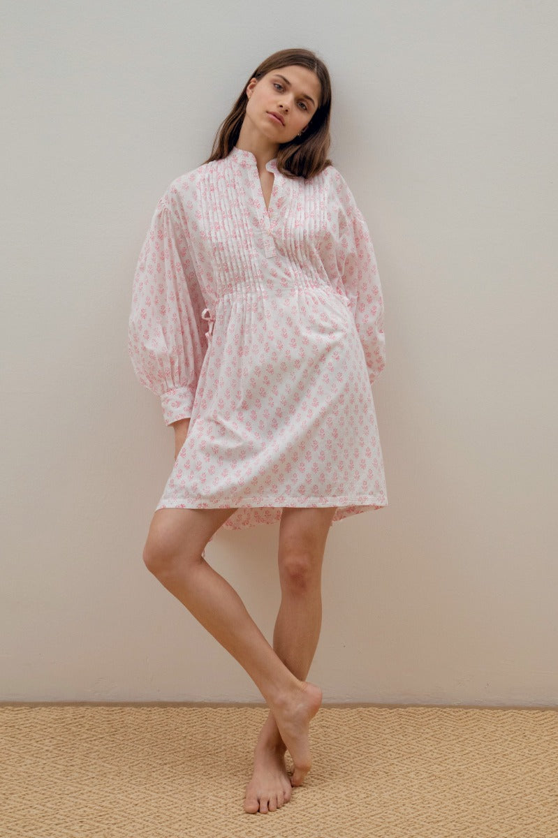 Ila Blouse Dress - Coral Blossom