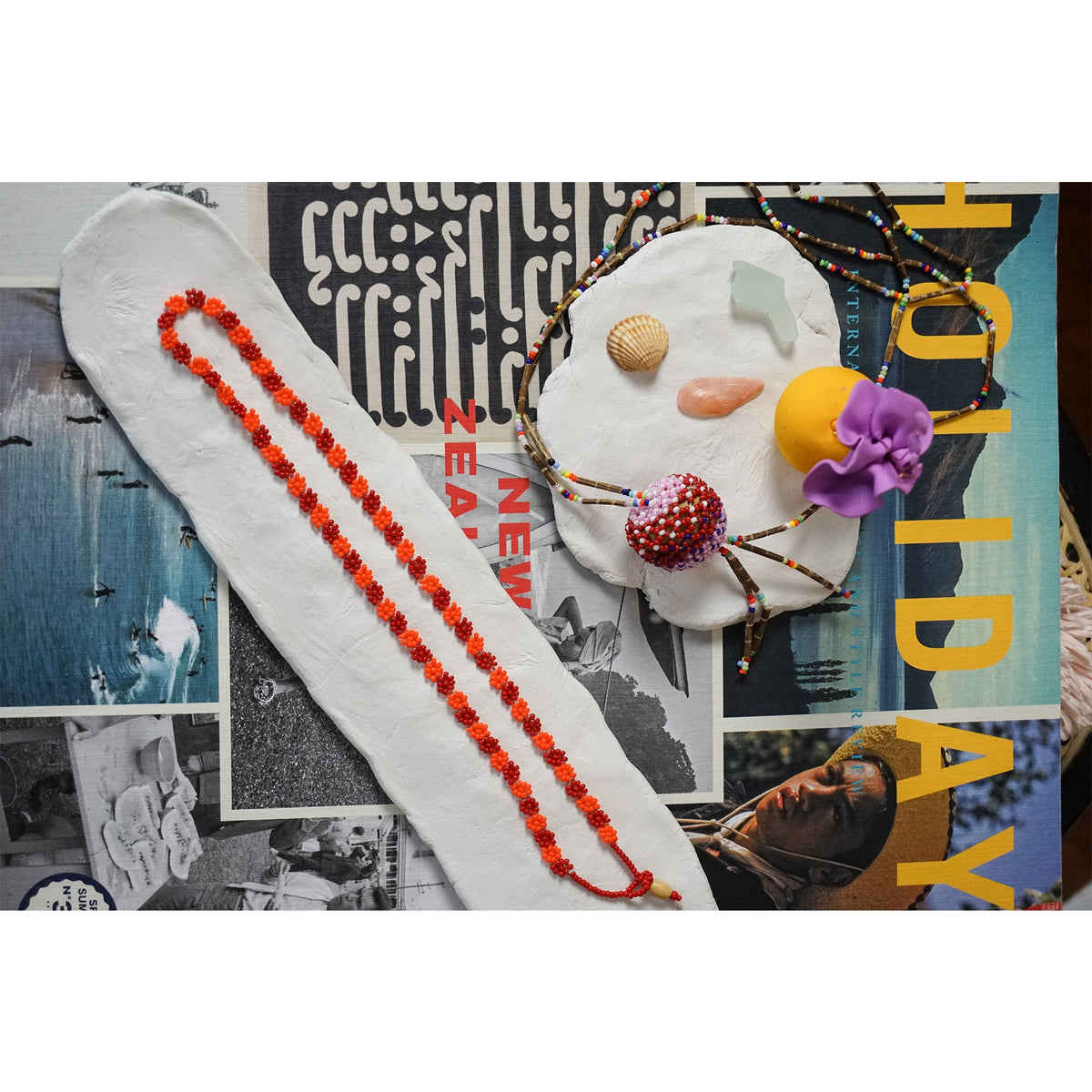 Cherry/Orange Flower Power necklace