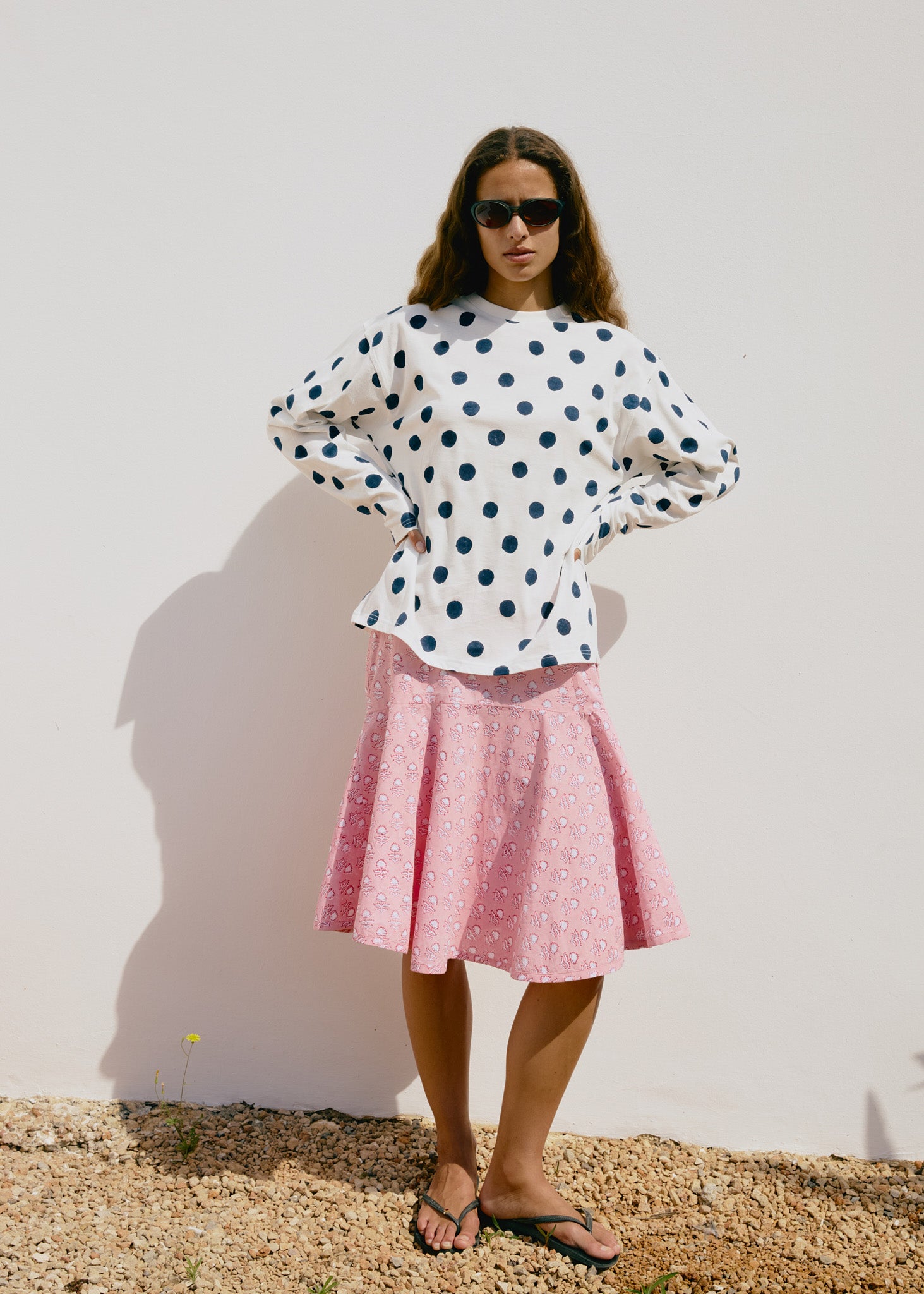 Alfie Long Sleeve Tee - Polka Blues