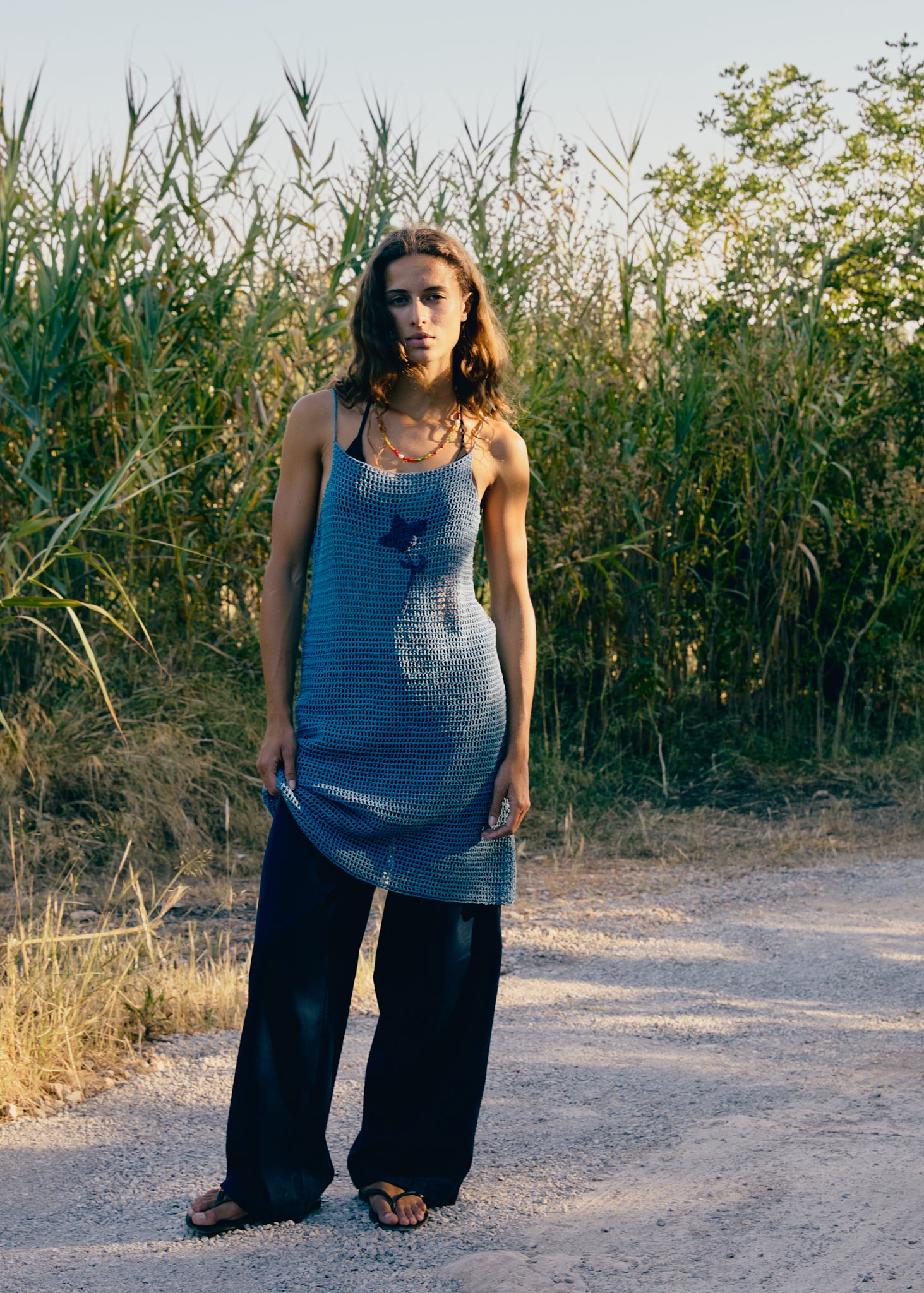Lulu Slip Dress - Indigo Flower