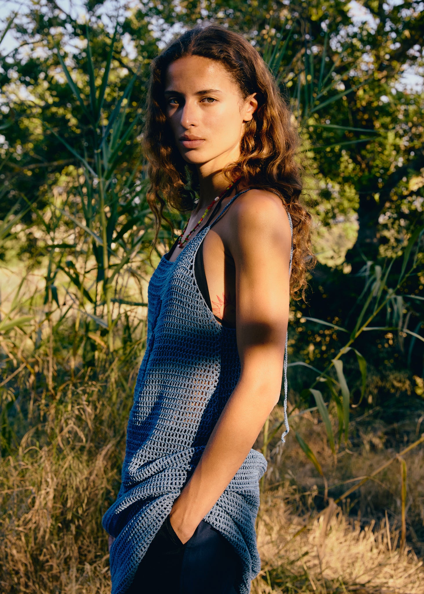 Lulu Slip Dress - Indigo Flower
