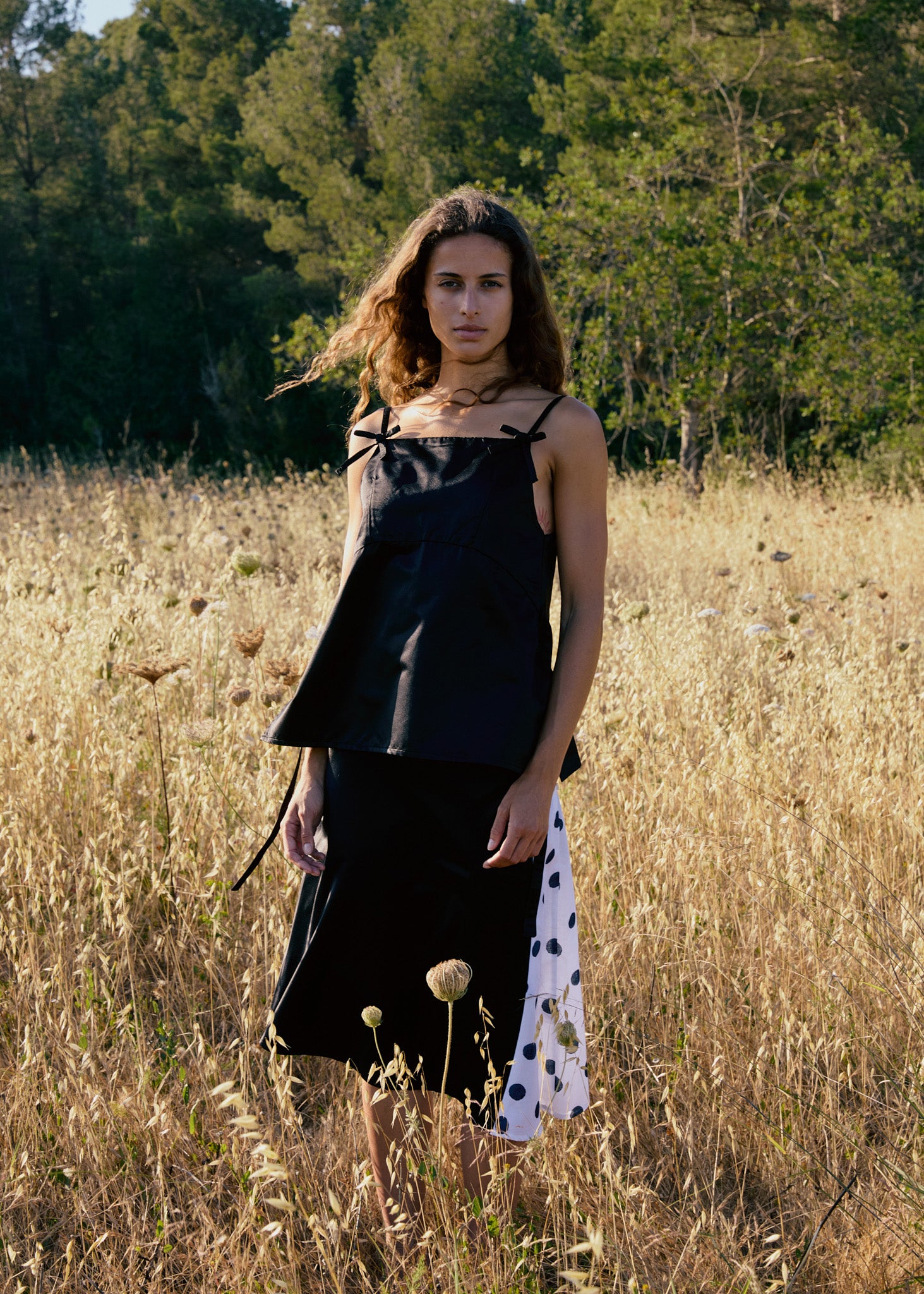 Nani Skirt - Polka Blues Silk