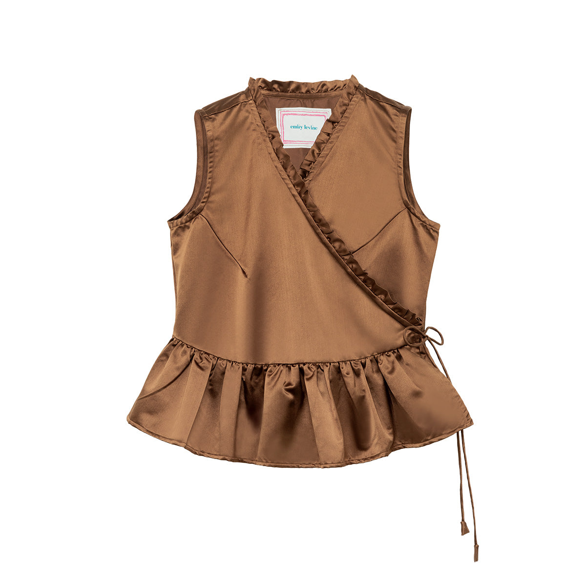 Florence Crossover Top - Chocolate Silk