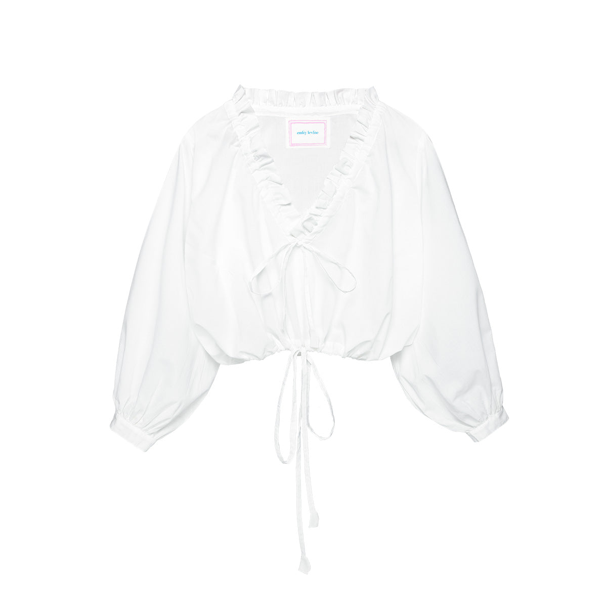 Ruffle Me Up Blouse - Mozzarella