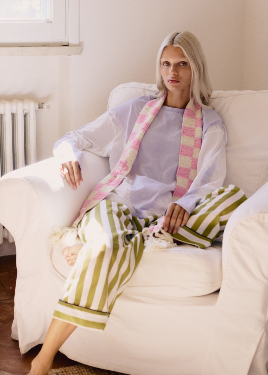 Check Scarf - Soft Pink