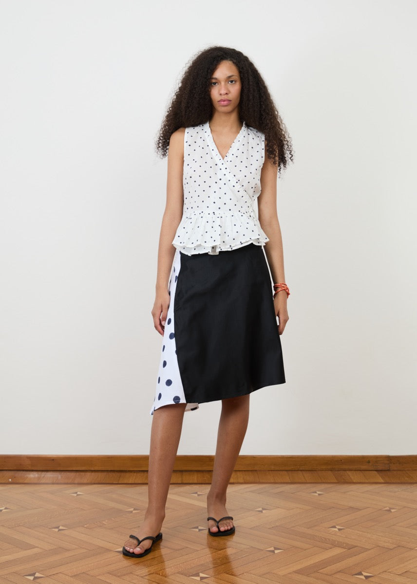 Nani Skirt - Polka Blues Silk