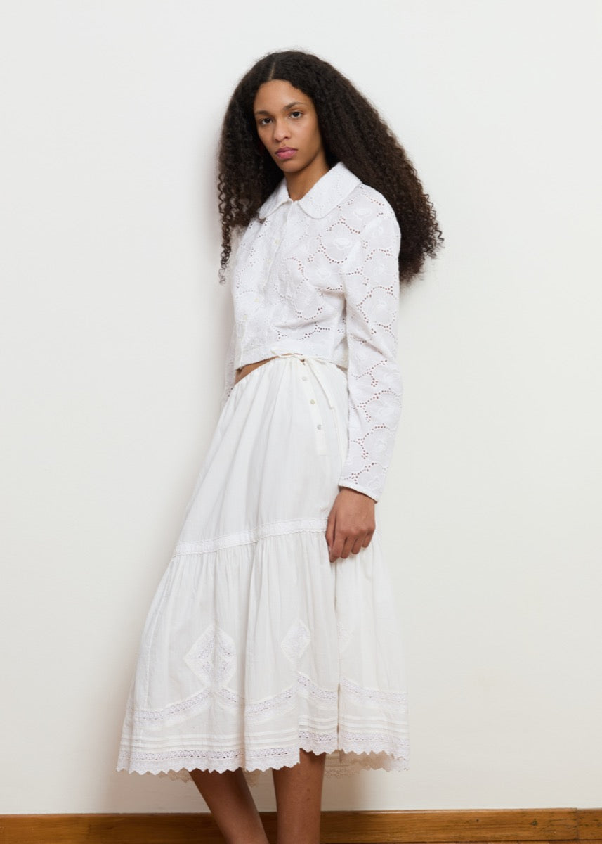 Lori Shirt - White Flowers