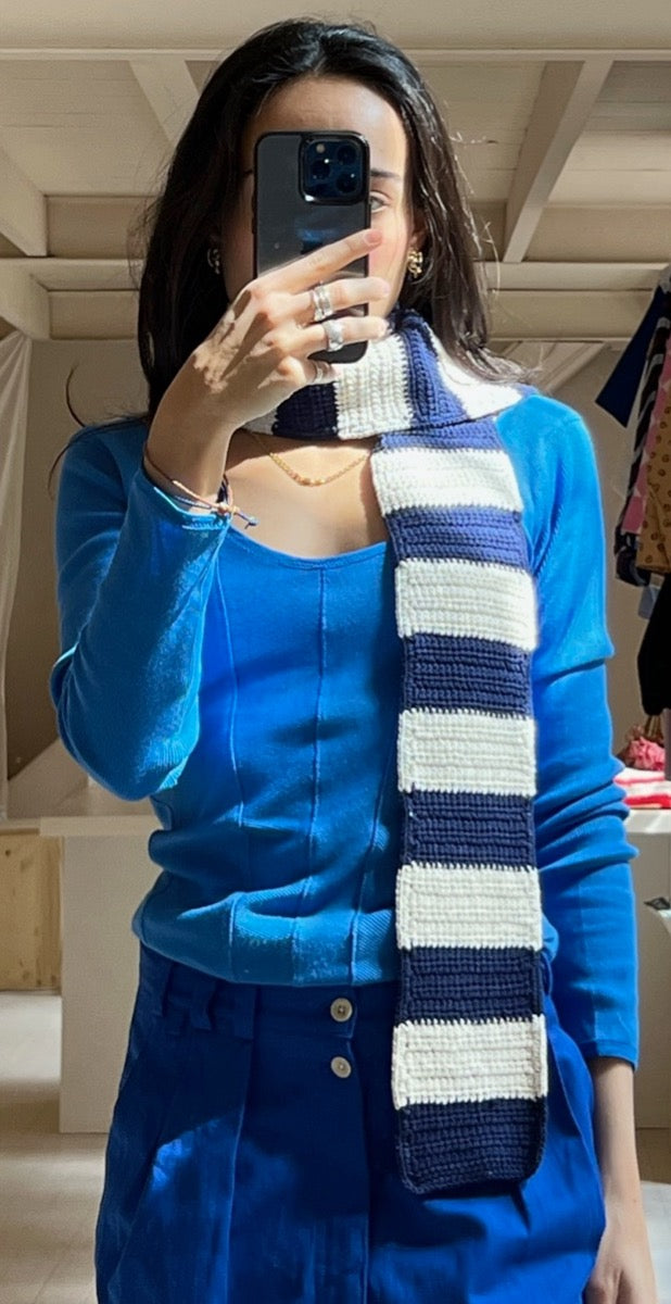 Stripe Scarf - Navy