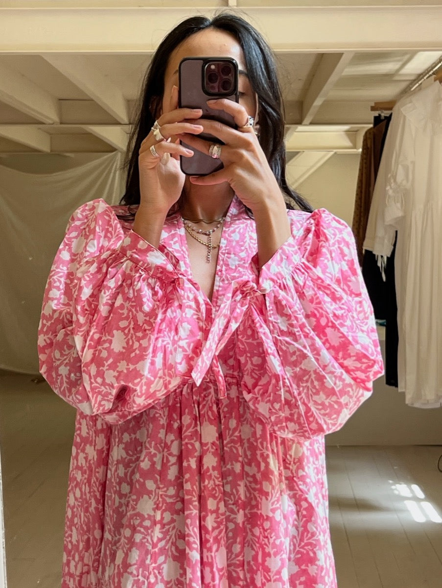 Clementina Dress - Pink Soft Flower