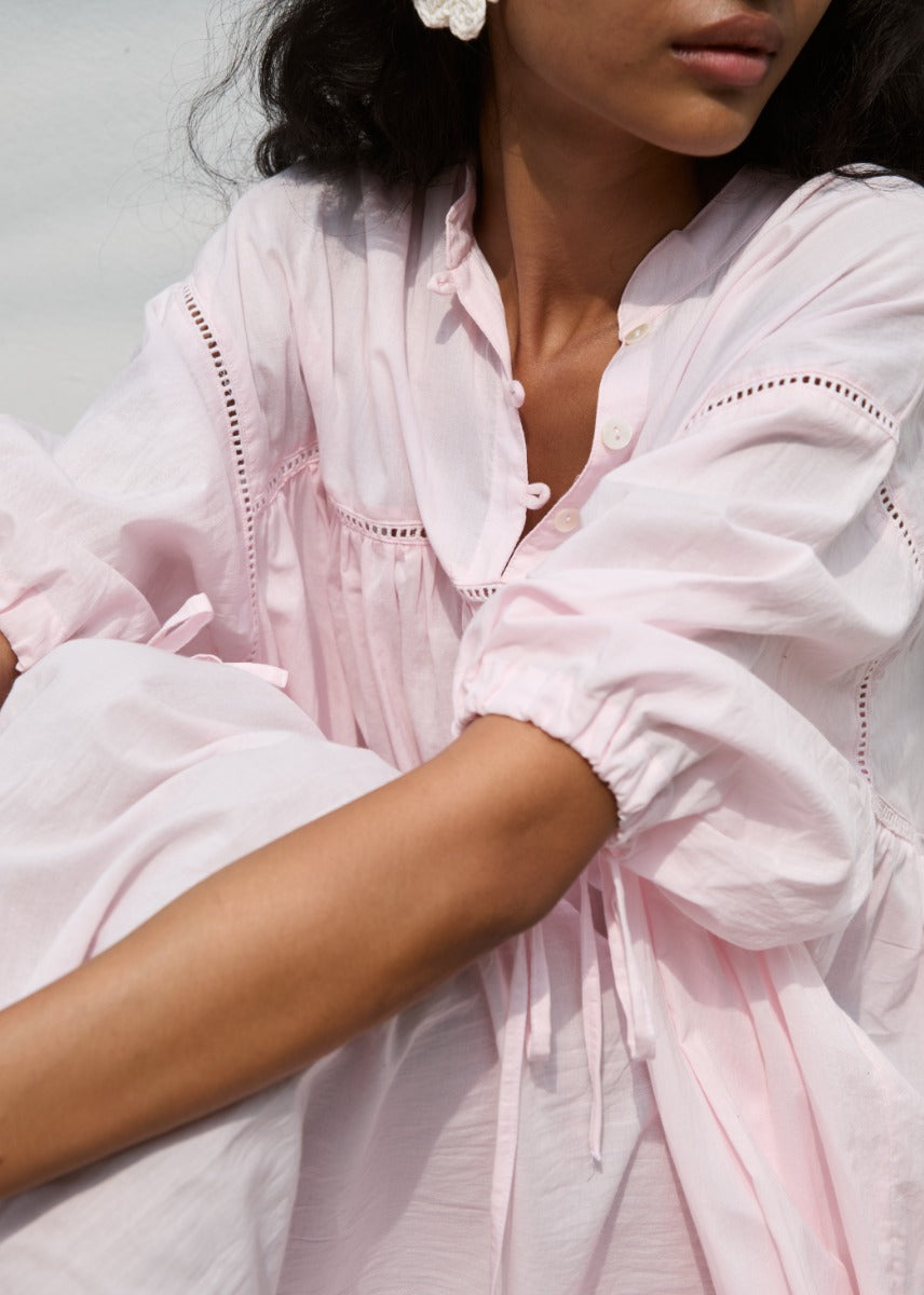 Lola Blouse Dress - Soft Pink