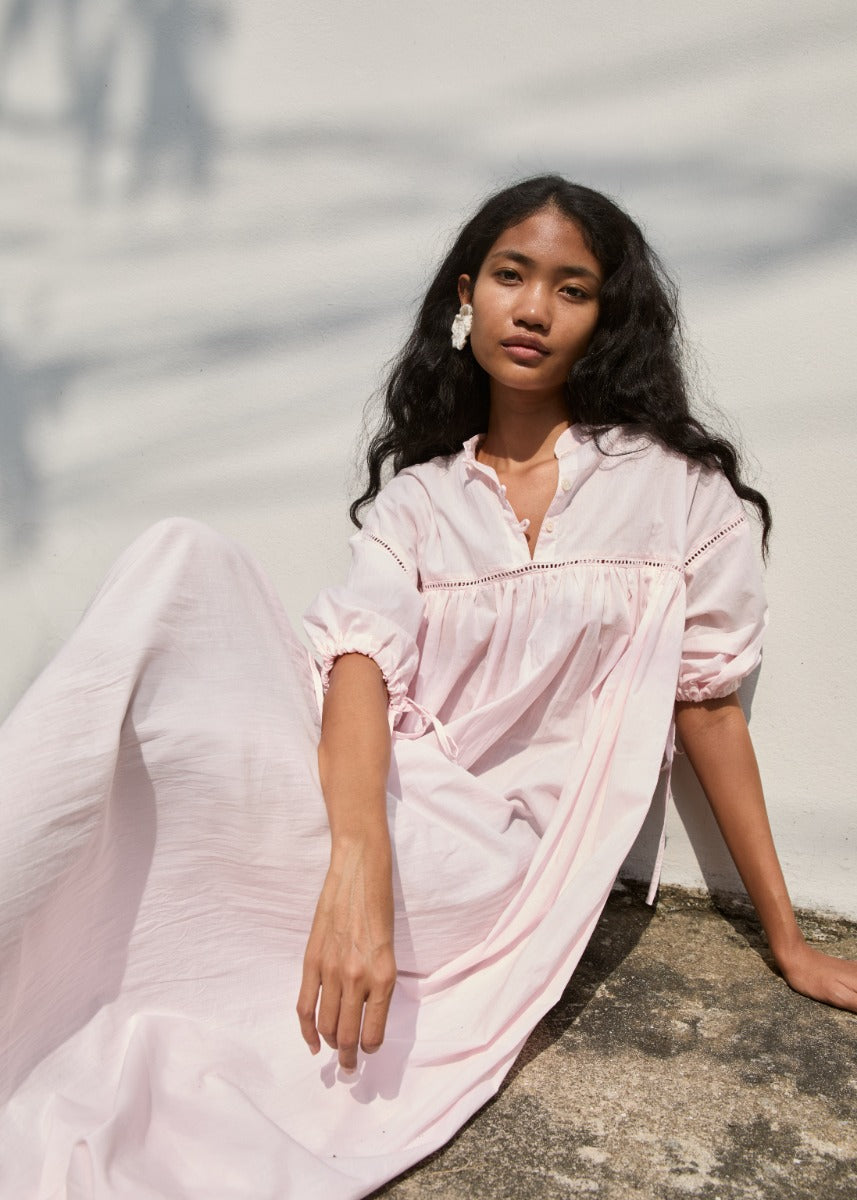 Lola Blouse Dress - Soft Pink