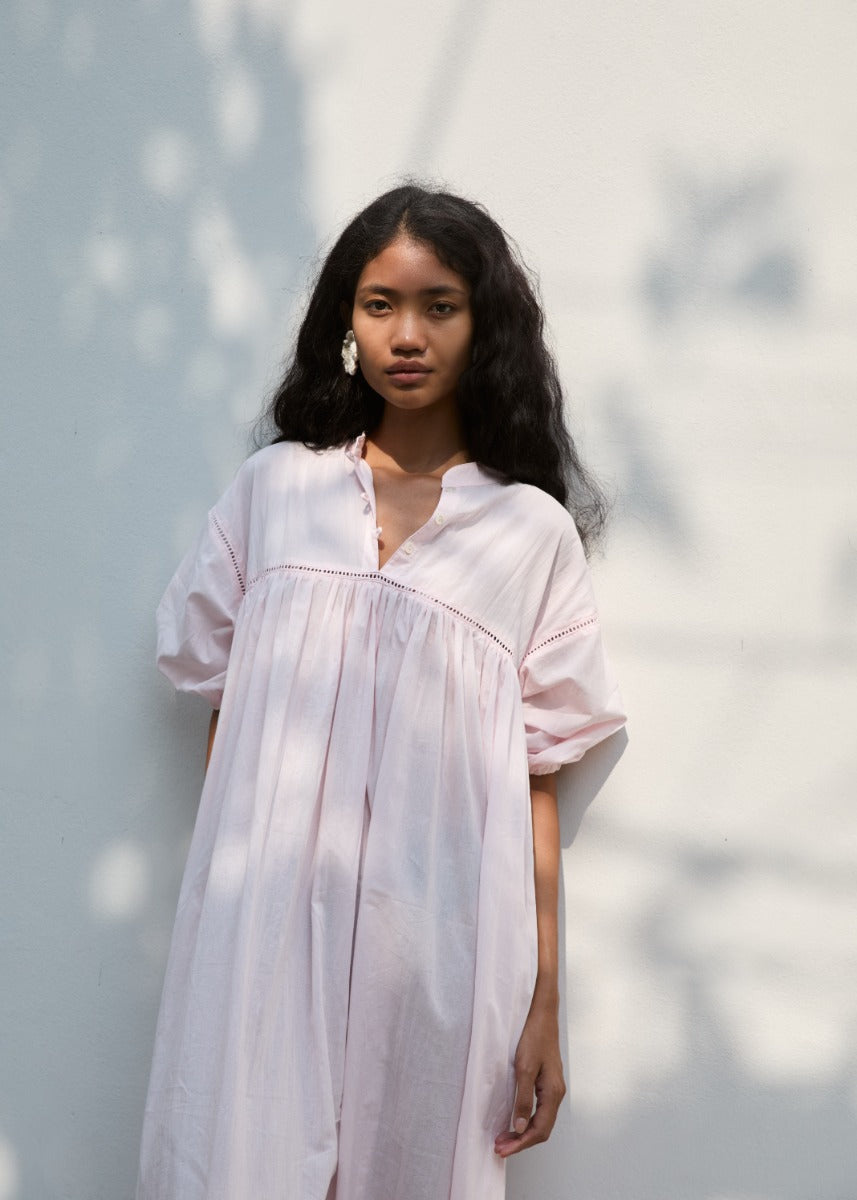 Lola Blouse Dress - Soft Pink