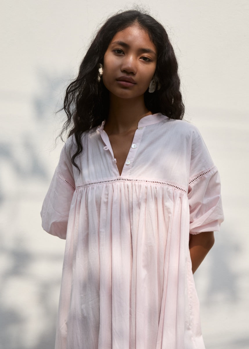 Lola Blouse Dress - Soft Pink