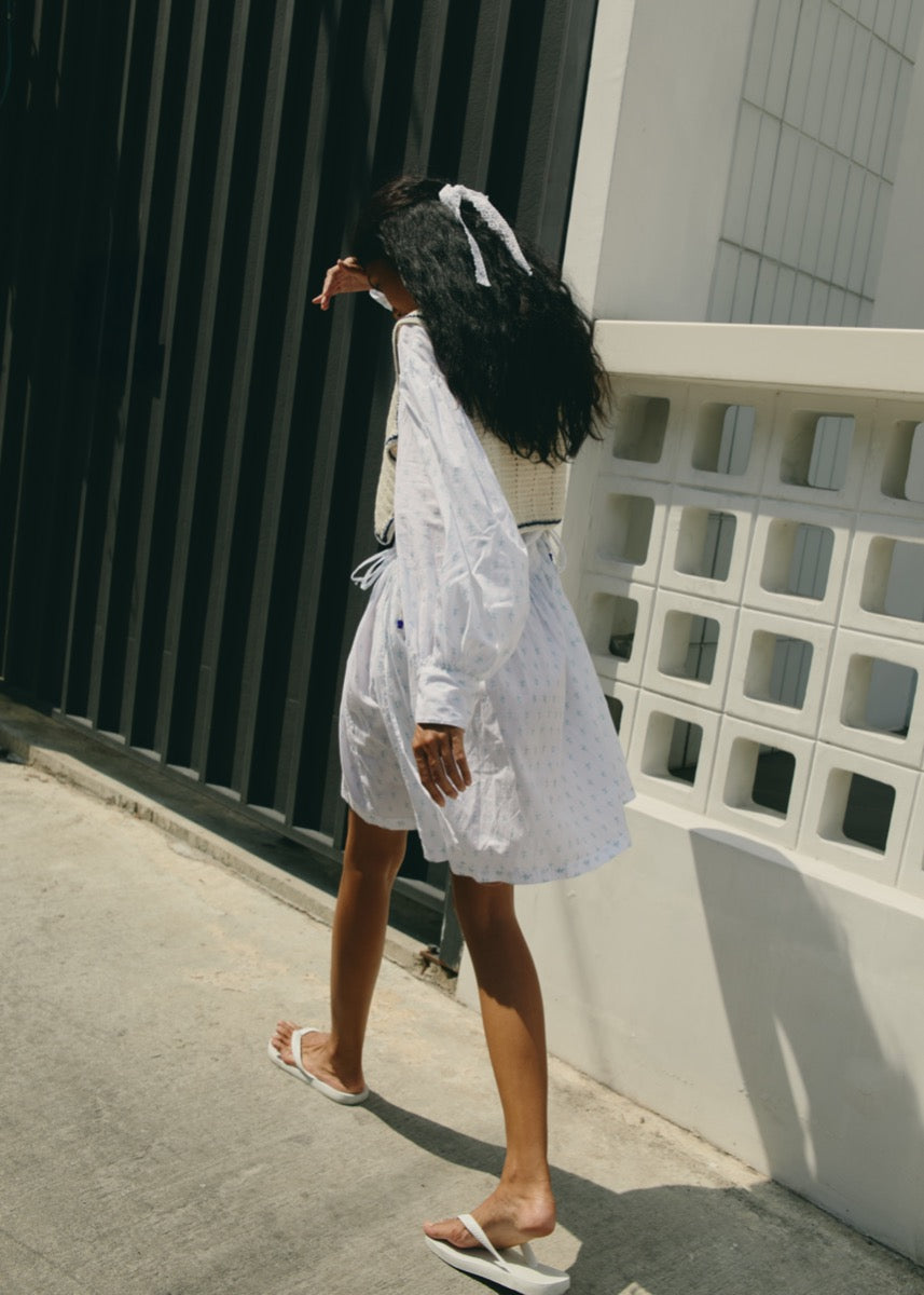 Ila Blouse Dress - Flower Sky