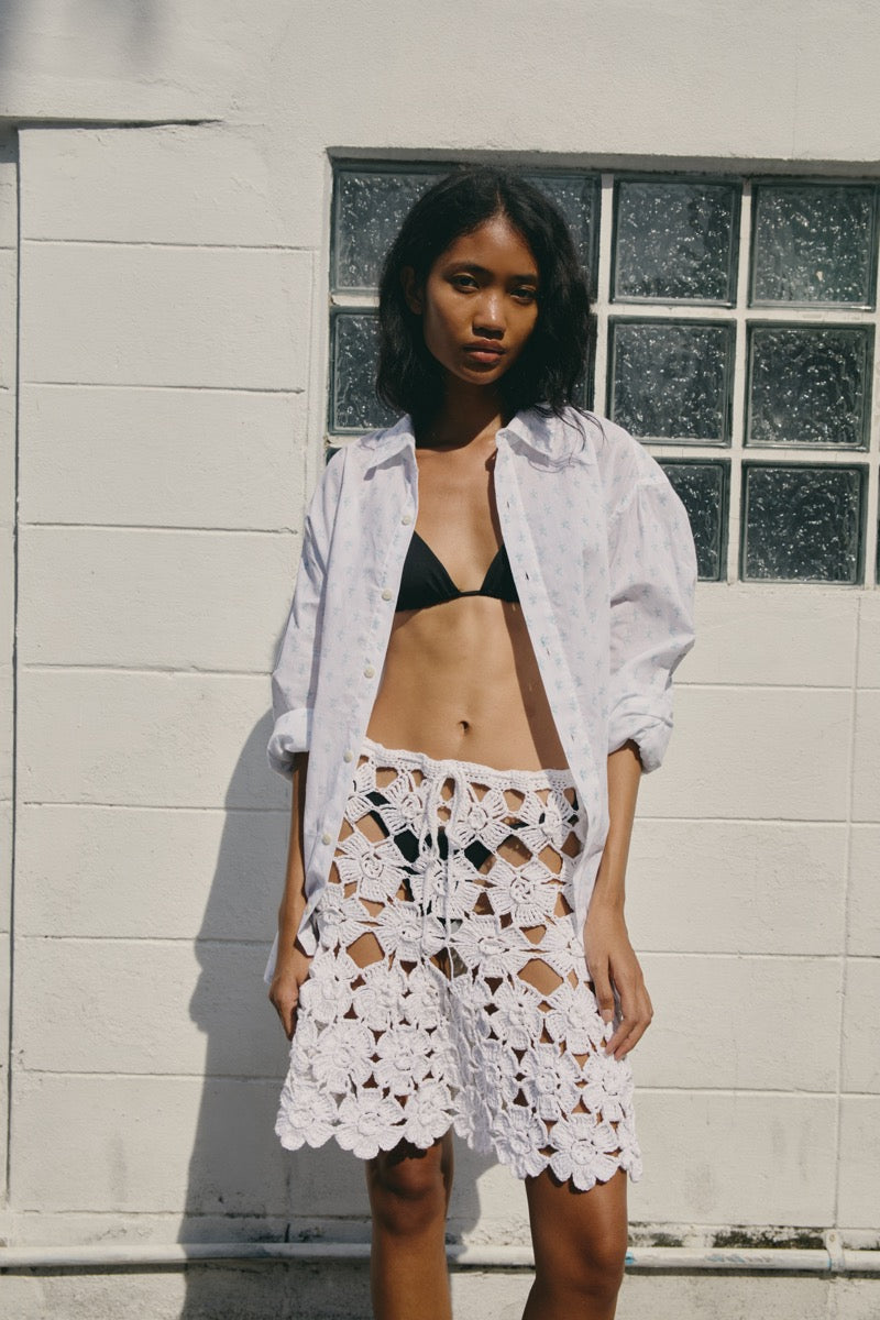 Beverly Flower Skirt - Marshmallow