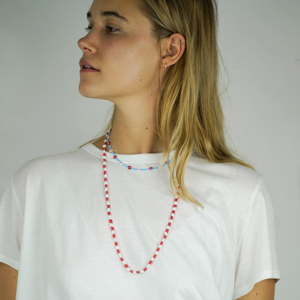 Red/White/Blue Flower Power necklace