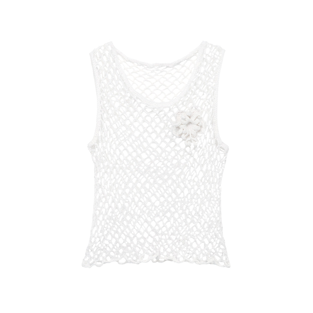Phoebe Crochet Tank - Latte