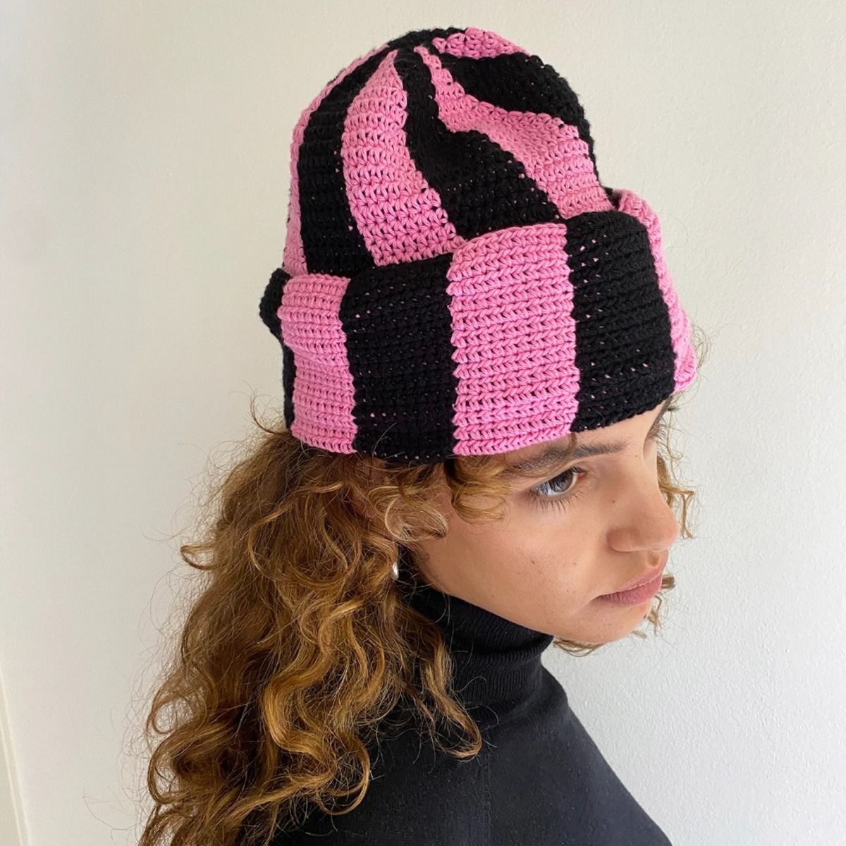 Swirl Beanie - Magenta - Emily Levine