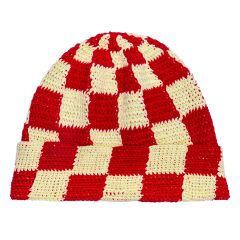 Check Beanie - Cherry Lime