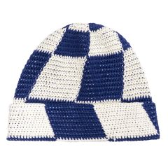 Maxi Check Beanie - Navy