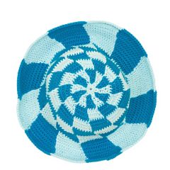 Check Swirl Hat - Ocean