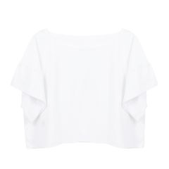 Sumi Cropped Tee - flower embroidery 
