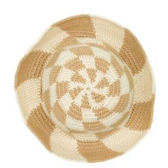 Check Swirl Hat - Caffe Latte