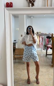 Aki Shorts - Little Navy Polka 
