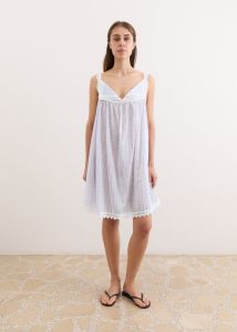 Tallulah Nighty Dress - Lilac Stripe