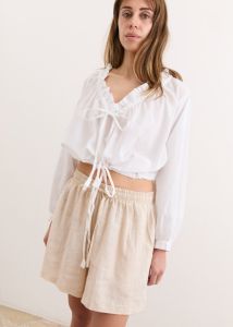 Ruffle Me Up Blouse - Mozzarella